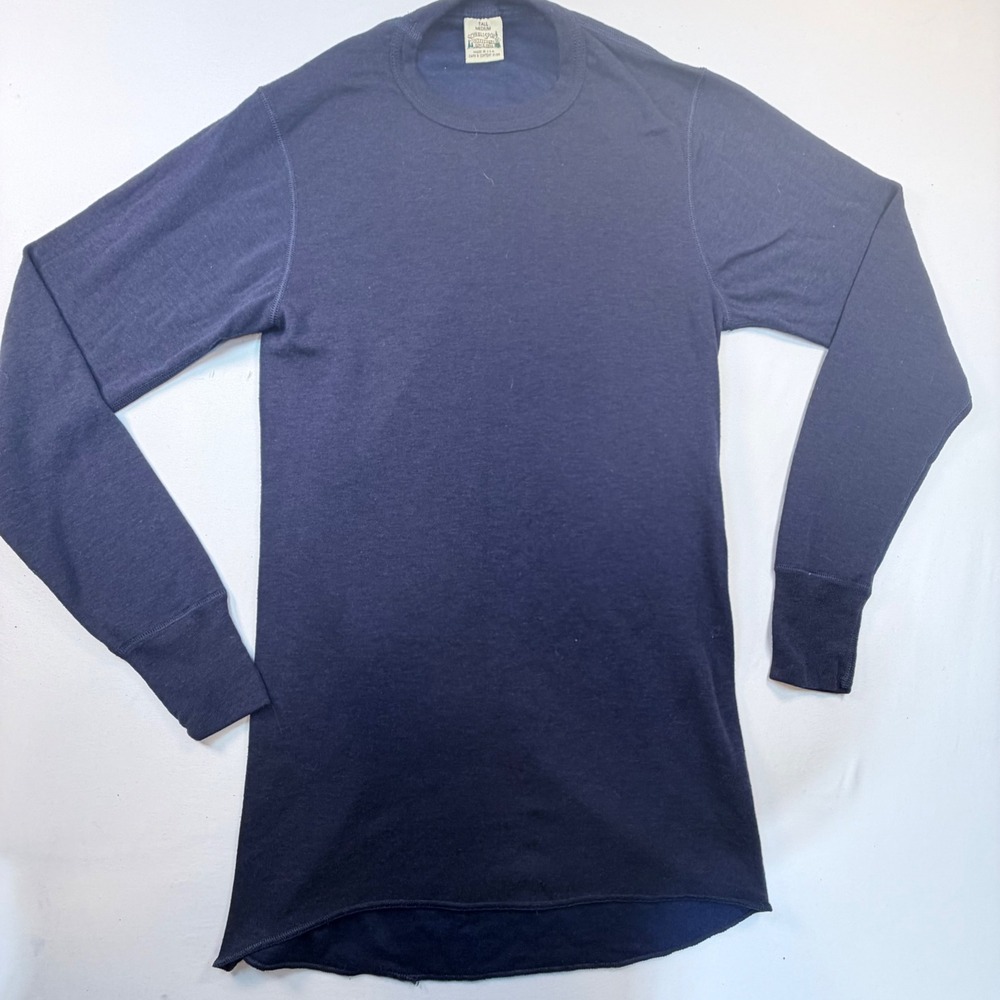 Scheels Sports Outfitters Thermal Shirt Mens Tall Medium Navy Wool Blend USA